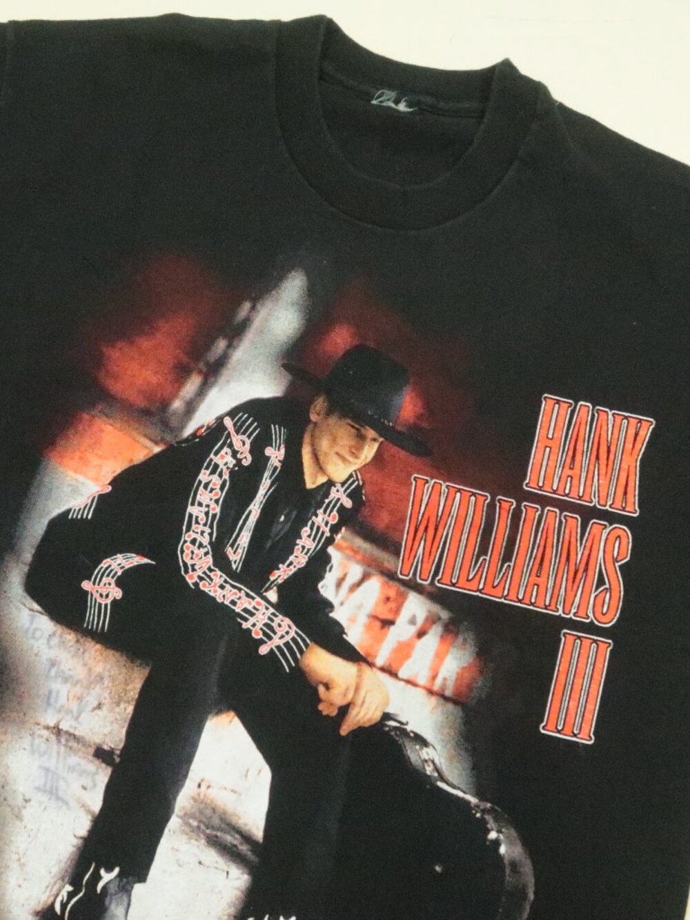 Vintage 90s Hank Williams III T Shirt Mens M Black Autographed Single Stitch Tee